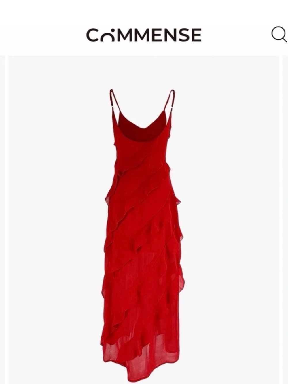 Commense | Red Ruffle Maxi Dress - Picture 3 of 3